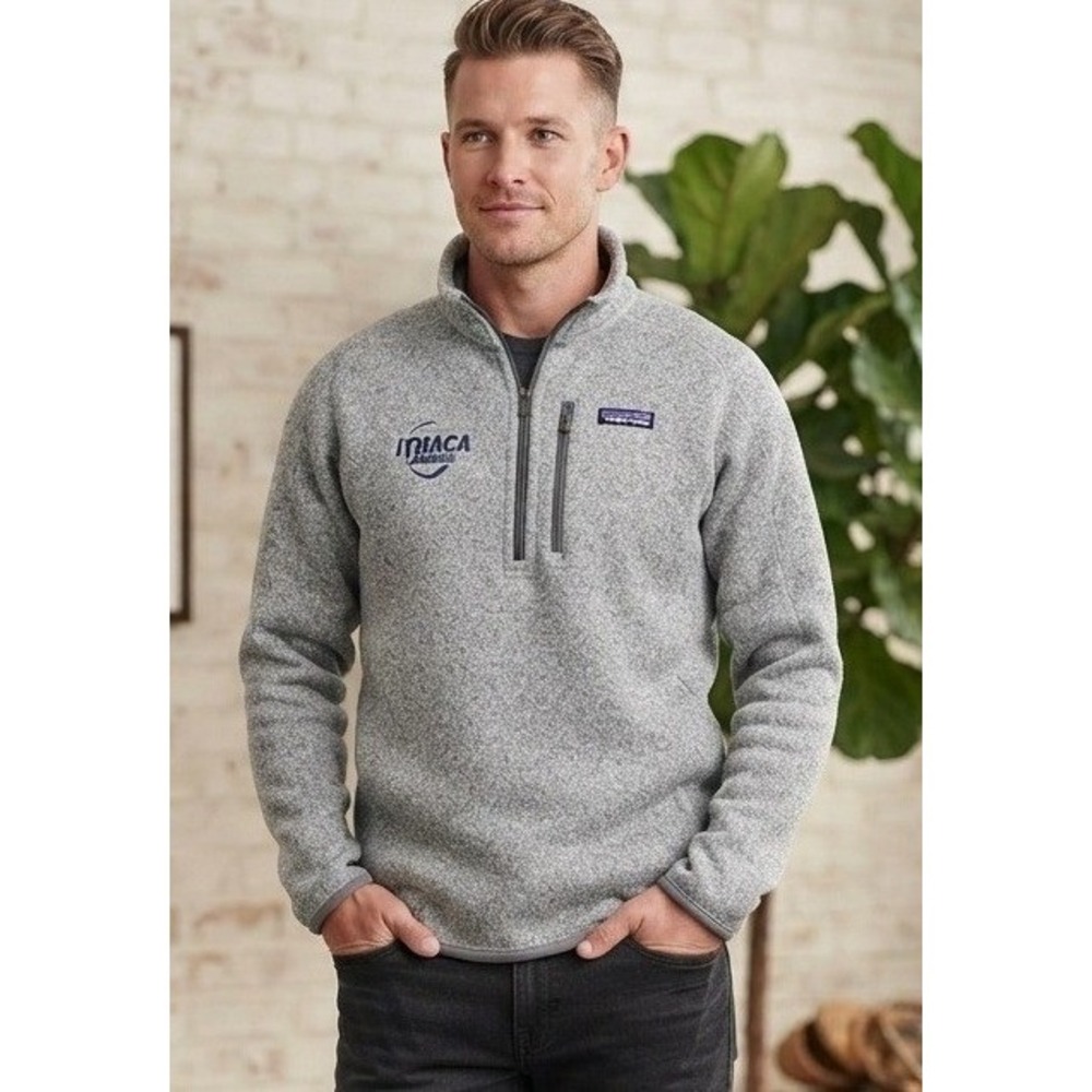 Patagonia Better Sweater Fleece 1/4 Zip Pullover Men's XL Gray Ithaca Lacrosse
